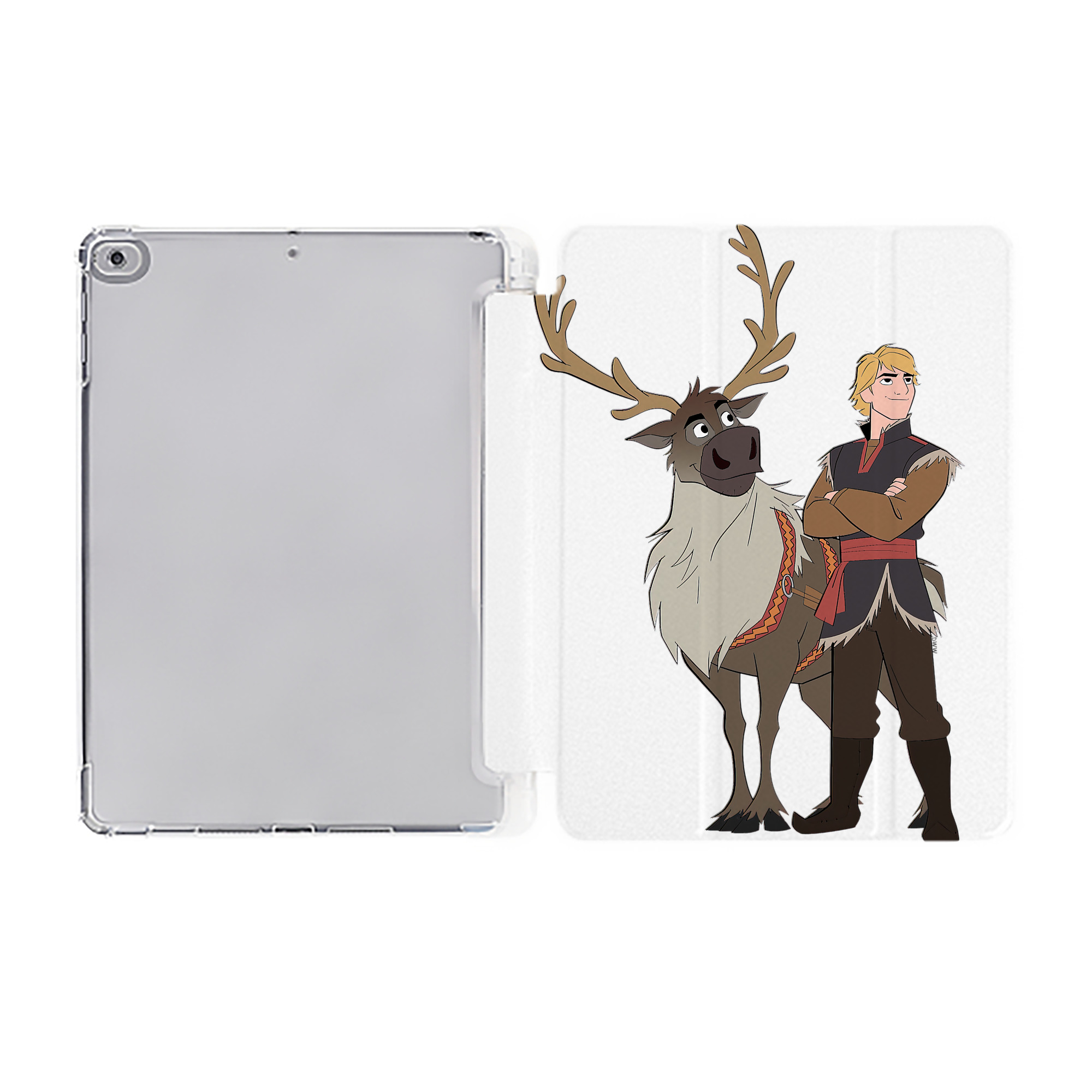 （画像用） アナと雪の女王 アンナ エルサ Frozen Anna Elsa IPad ケース ペン収納付き 三つ折りスタンド PUレザー×シリコン 対応機種9.5/10.5/10.9インチ
